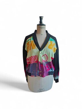 NO NAME PRINTED CROPPED BOMBER